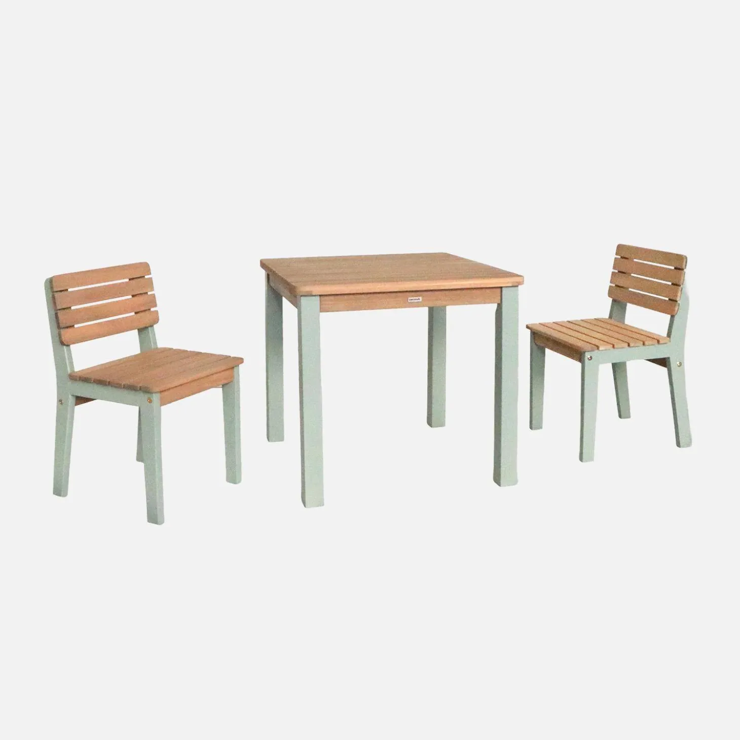Houten tafel voor kinderen binnen/buiten, 2 stoelen
