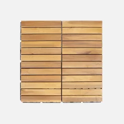 Houten terrastegels, lineair patroon, met latten