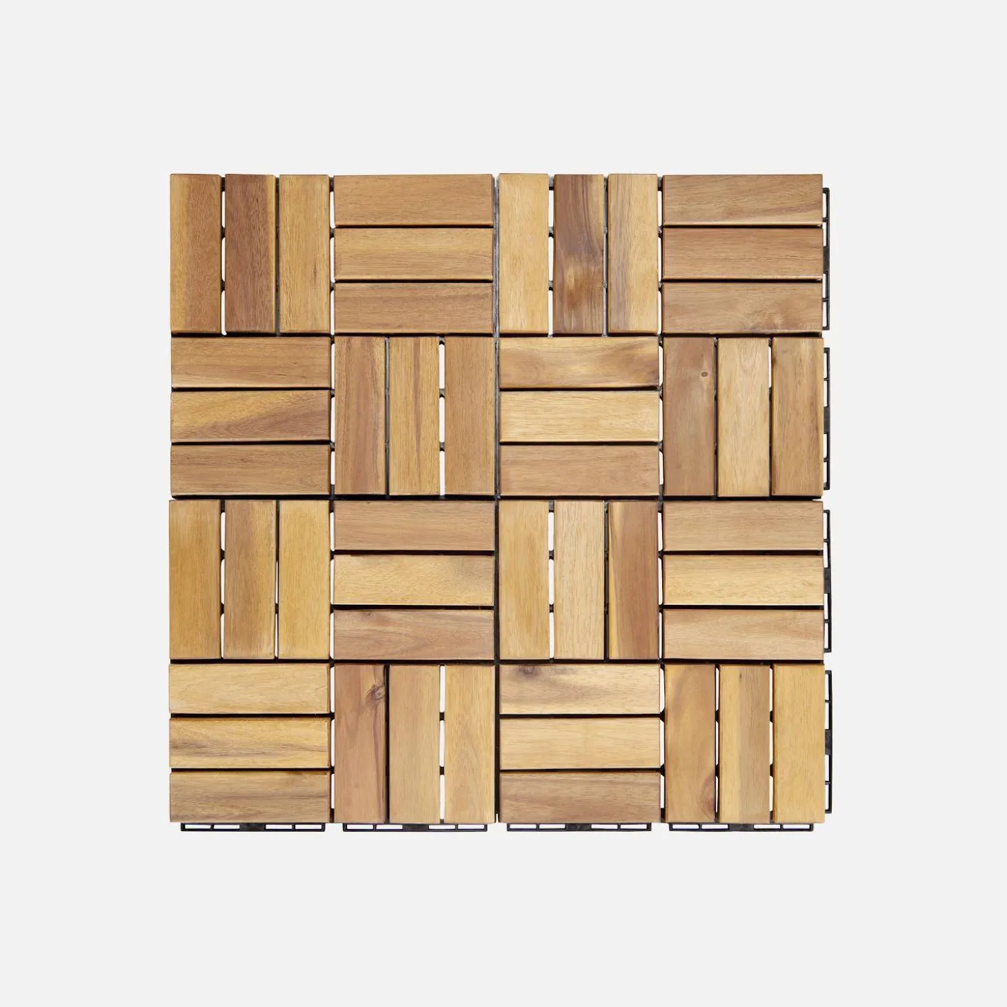 Houten terrastegels, vierkant patroon