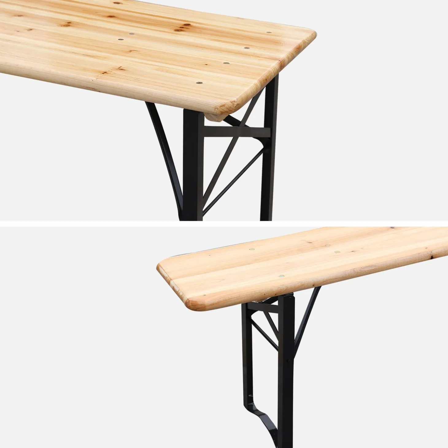 Houten tuintafel 180cm 2 banken