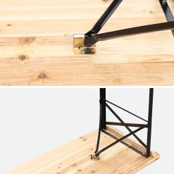 Houten tuintafel 180cm 2 banken