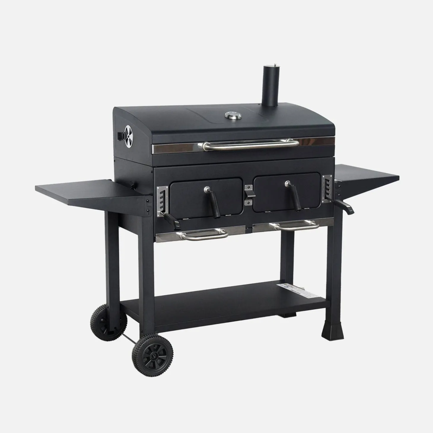 Houtskoolbarbecue met zijtafels inklapbaar