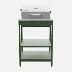 Houtskoolbarbecue roestvrij staal verchroomd rooster en 2 planken