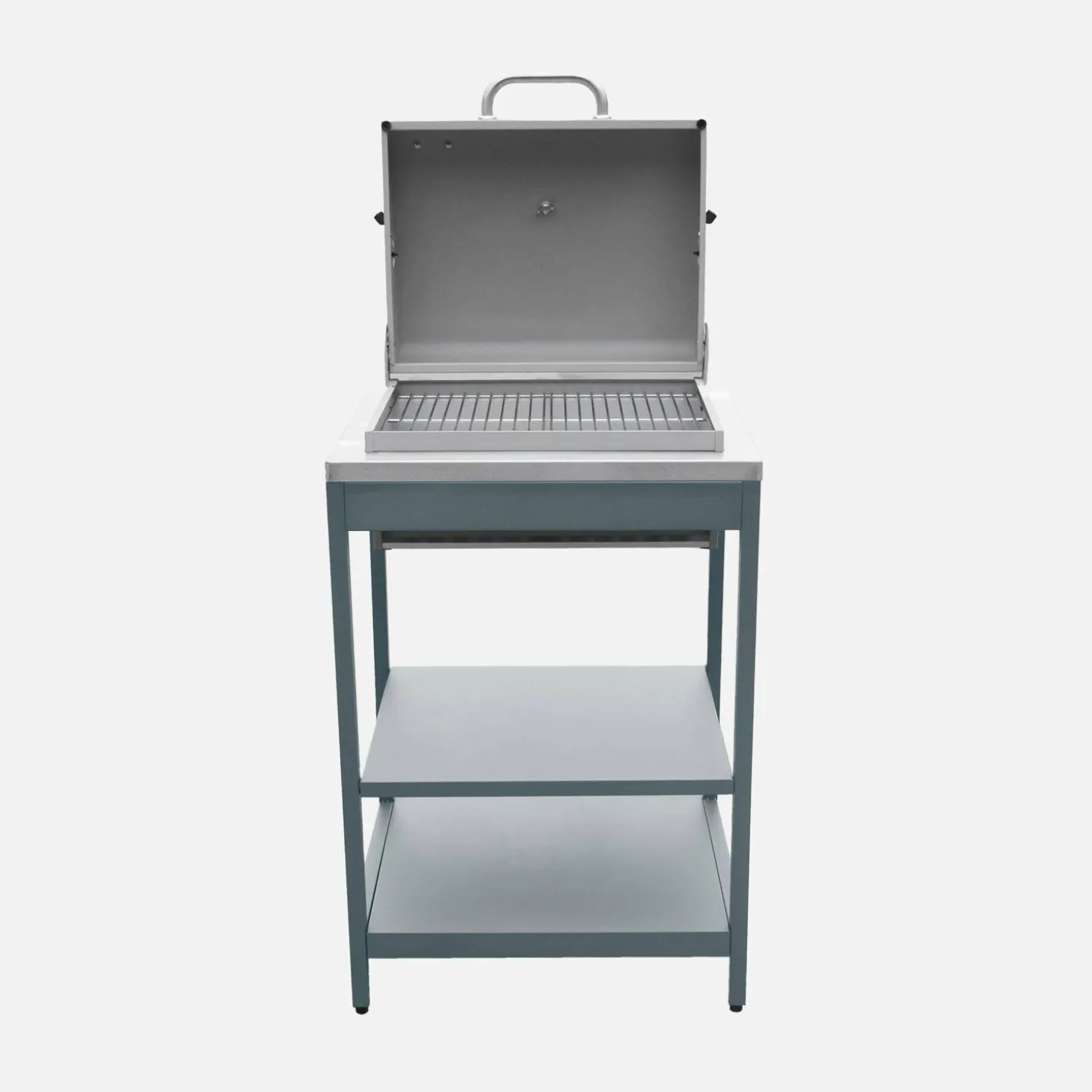 Houtskoolbarbecue roestvrij staal verchroomd rooster en 2 planken