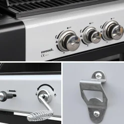 2-in-1 barbecue, gas en houtskool