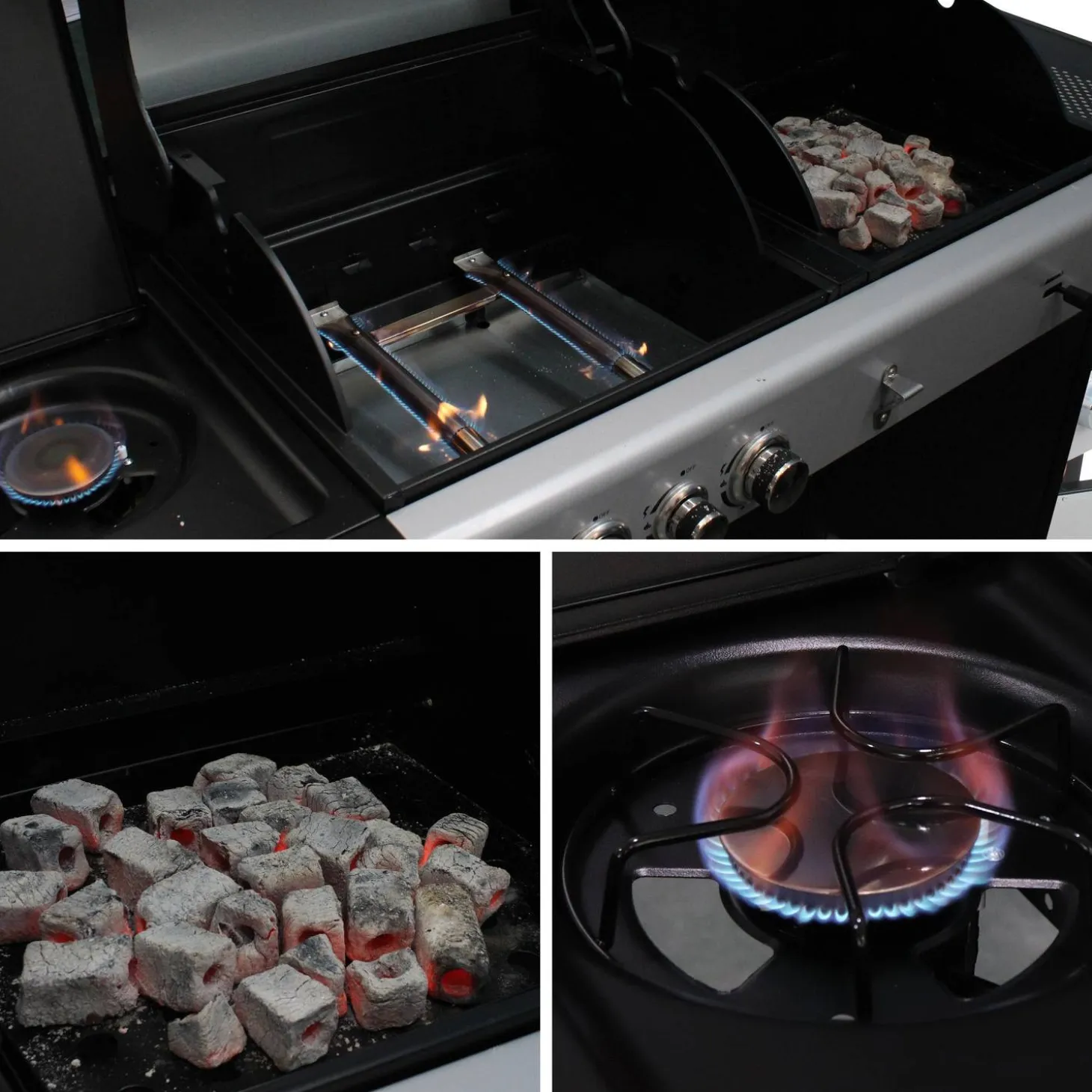 2-in-1 barbecue, gas en houtskool