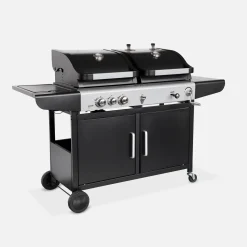 2-in-1 barbecue, gas en houtskool