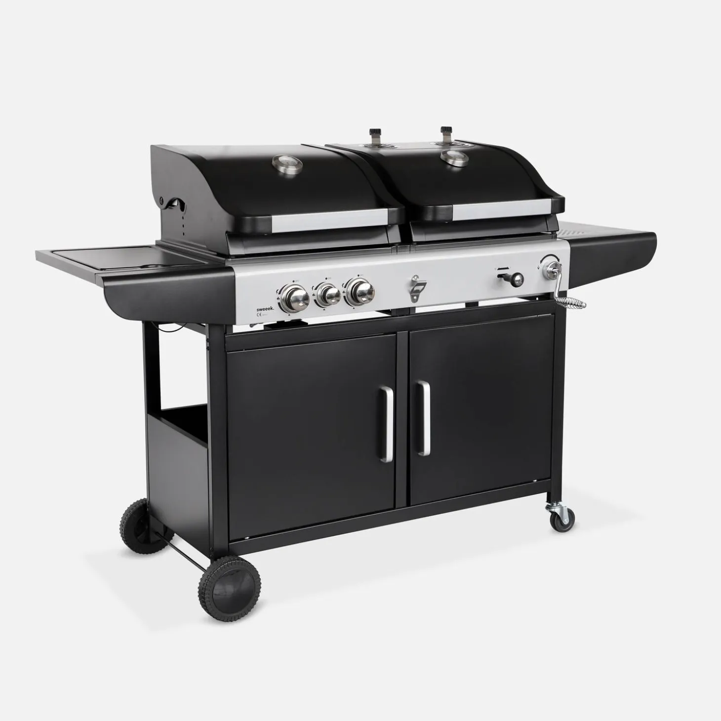 2-in-1 barbecue, gas en houtskool