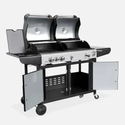 2-in-1 barbecue, gas en houtskool
