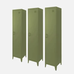 Industriële metalen kast 4 vakken 1 deur (set van 3)
