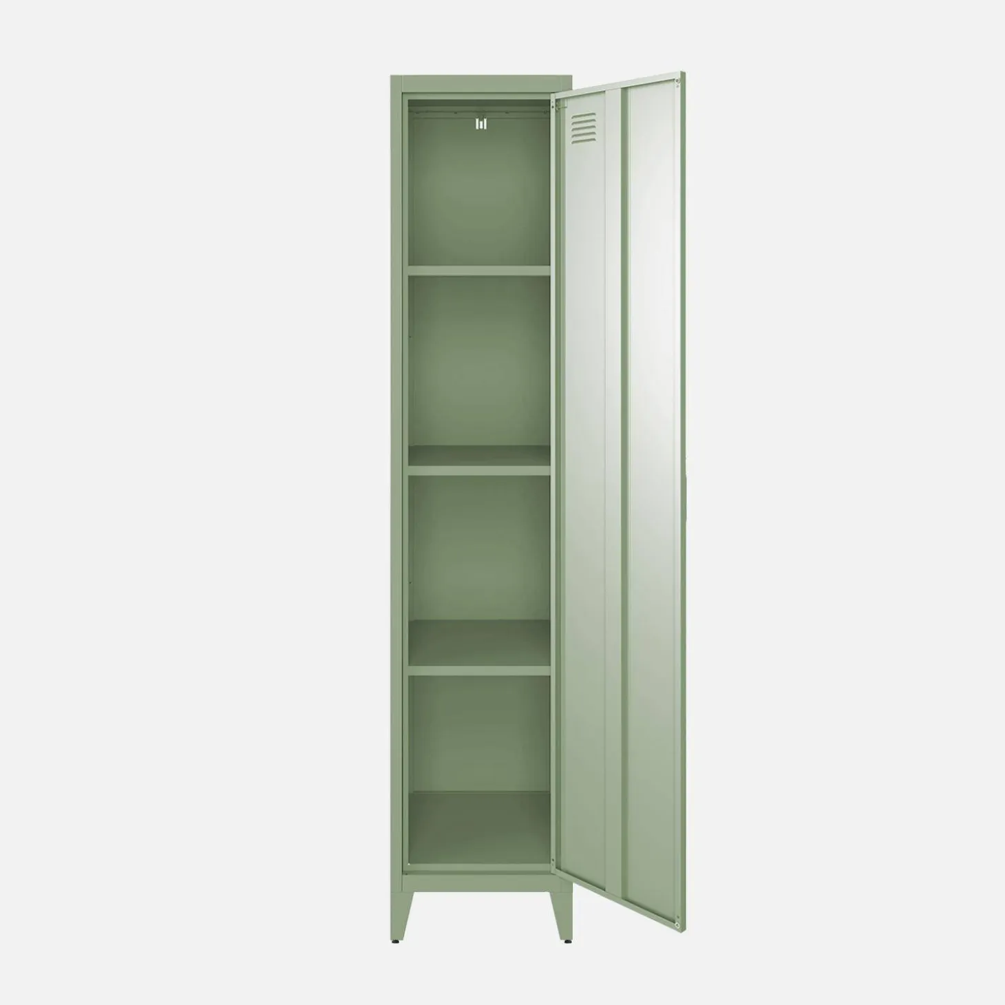 Industriële metalen kast 4 vakken 1 deur 38cm