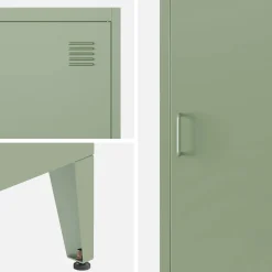 Industriële metalen kast 4 vakken 1 deur 38cm