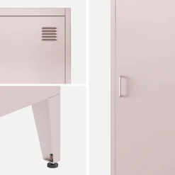 Industriële metalen kast 4 vakken 1 deur 38cm