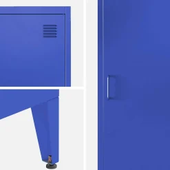 Industriële metalen kast 4 vakken 1 deur 38cm
