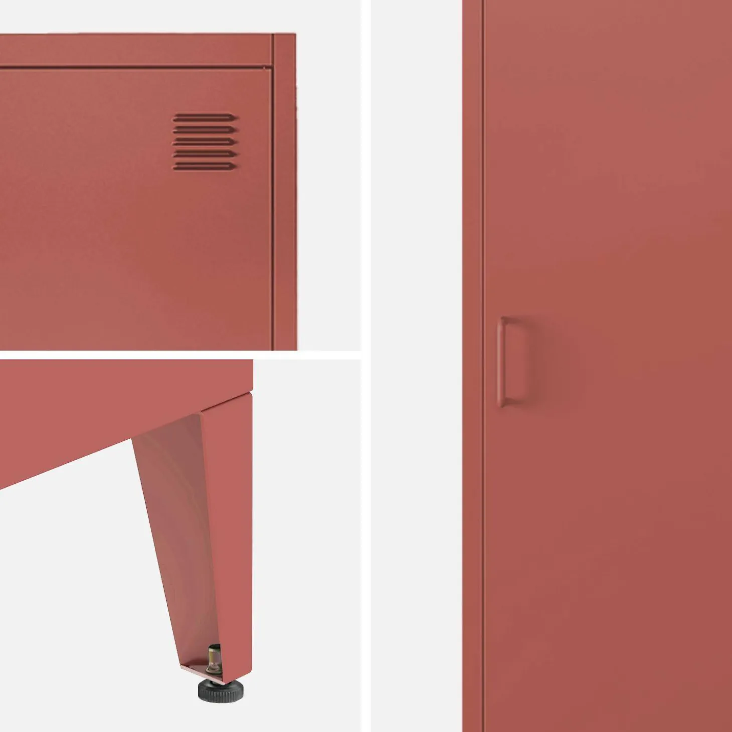 Industriële metalen kast 4 vakken 1 deur 38cm