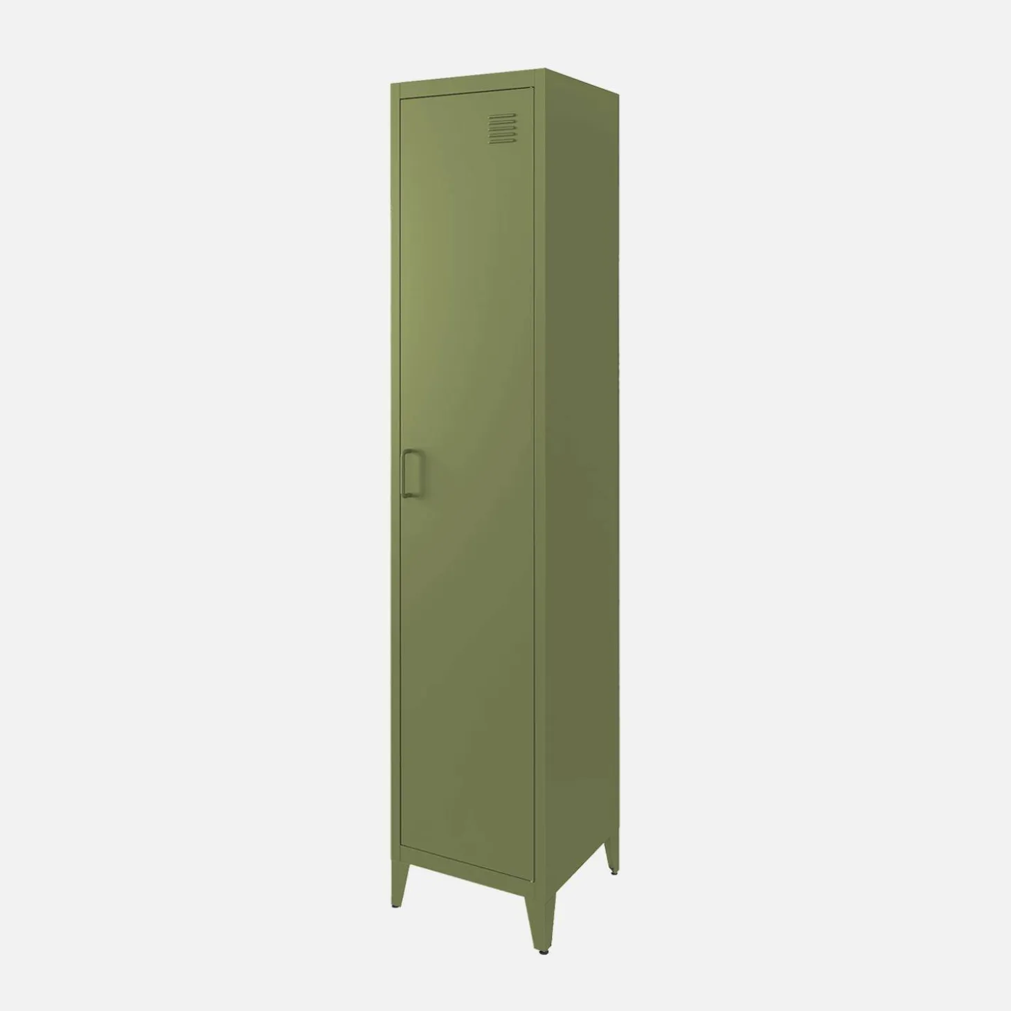 Industriële metalen kast 4 vakken 1 deur 38cm