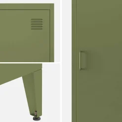 Industriële metalen kast 4 vakken 1 deur 38cm