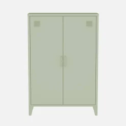 Industriële metalen kast 2 vakken 2 deuren 75cm