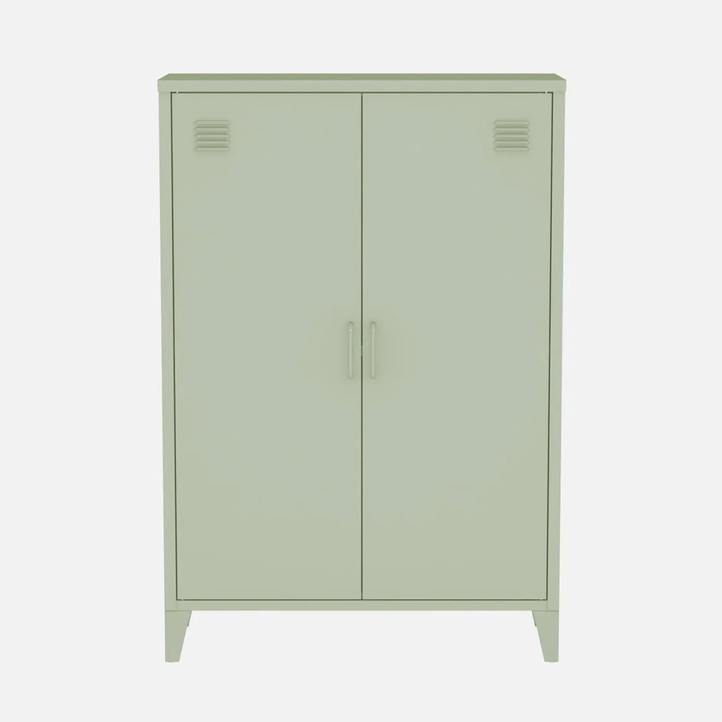 Industriële metalen kast 2 vakken 2 deuren 75cm