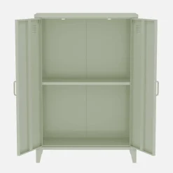 Industriële metalen kast 2 vakken 2 deuren 75cm