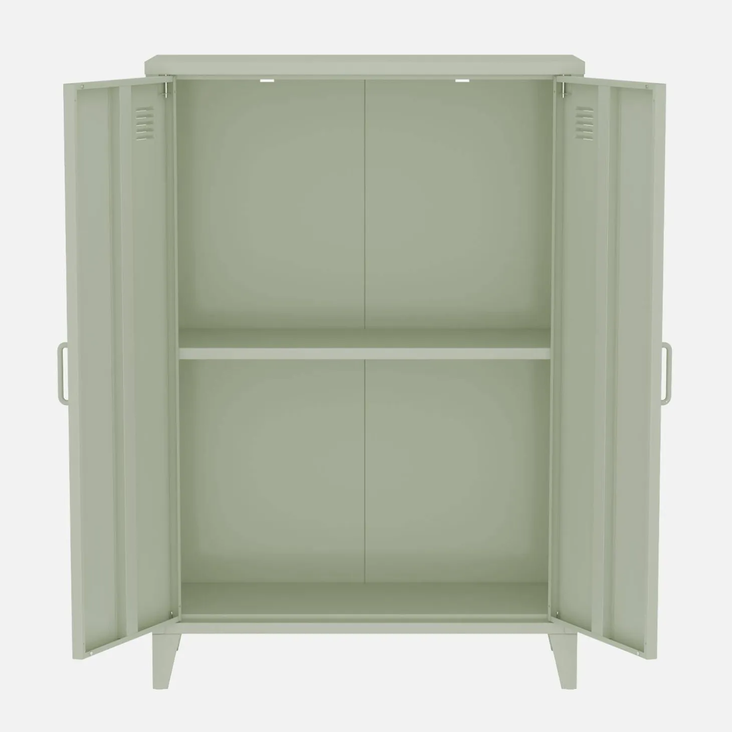 Industriële metalen kast 2 vakken 2 deuren 75cm