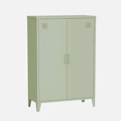 Industriële metalen kast 2 vakken 2 deuren 75cm