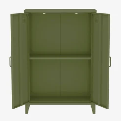 Industriële metalen kast 2 vakken 2 deuren 75cm
