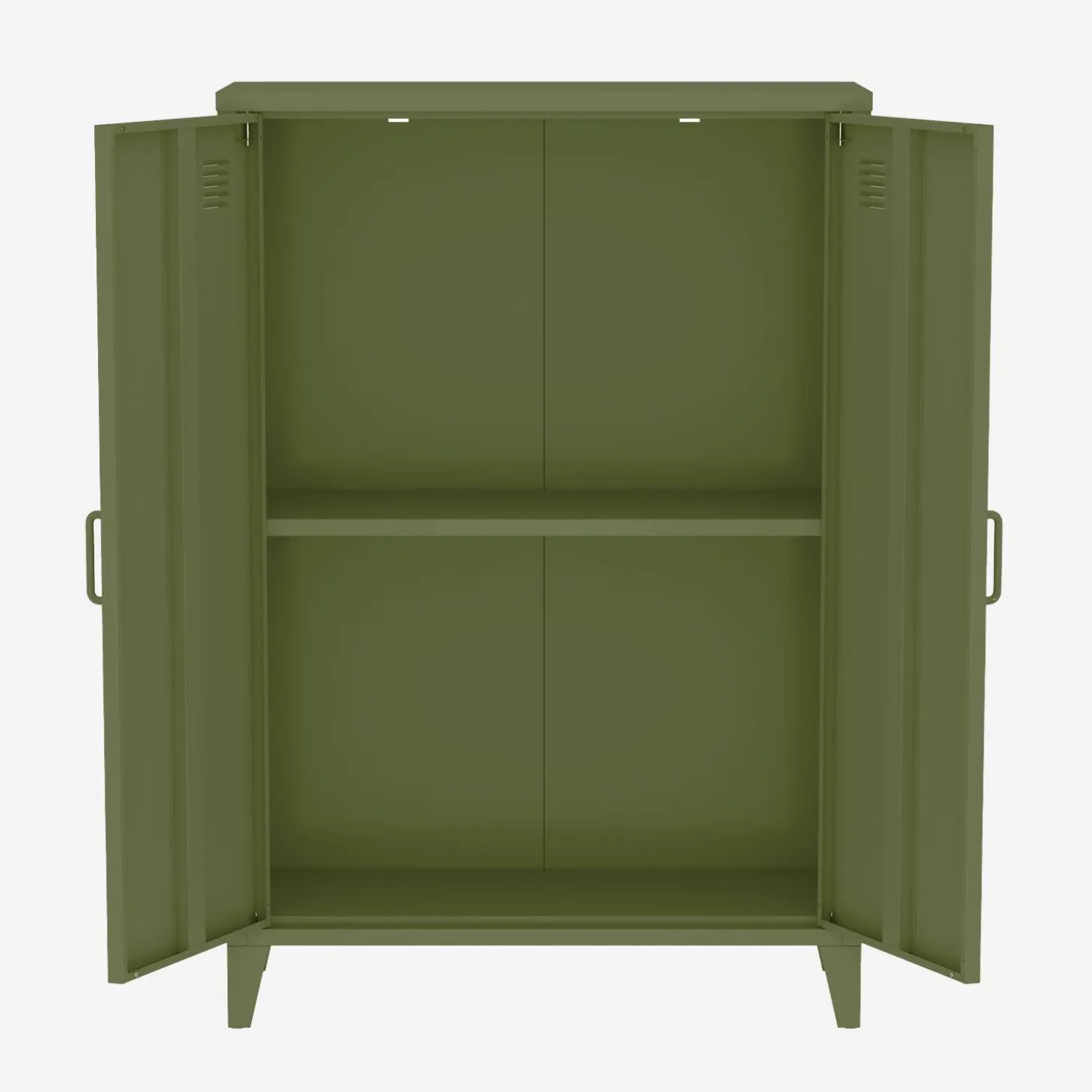 Industriële metalen kast 2 vakken 2 deuren 75cm