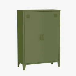 Industriële metalen kast 2 vakken 2 deuren 75cm