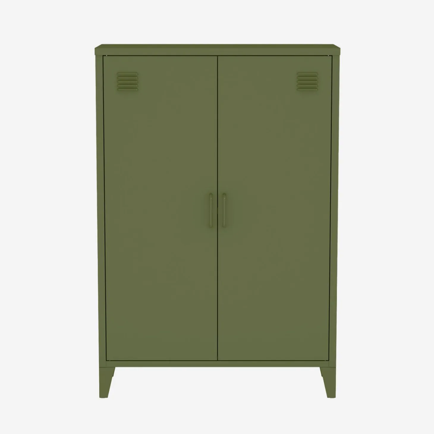 Industriële metalen kast 2 vakken 2 deuren 75cm