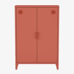 Industriële metalen kast 2 vakken 2 deuren 75cm