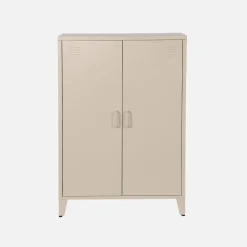 Industriële metalen kast 2 vakken 2 deuren 75cm