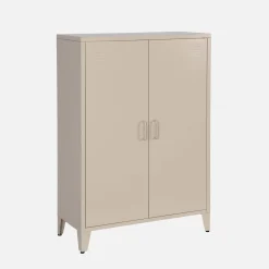Industriële metalen kast 2 vakken 2 deuren 75cm