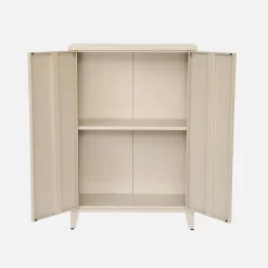 Industriële metalen kast 2 vakken 2 deuren 75cm