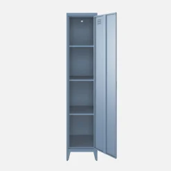 Industriële metalen kast 4 vakken 1 deur 38cm