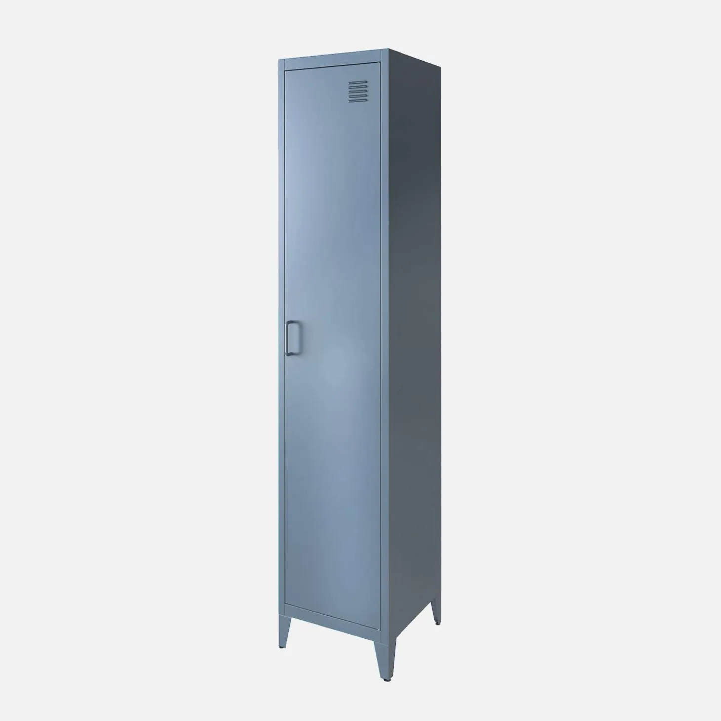 Industriële metalen kast 4 vakken 1 deur 38cm