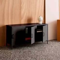 Industriële tv-meubel metaal 3 deuren 120cm