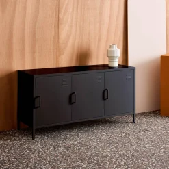 Industriële tv-meubel metaal 3 deuren 120cm