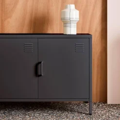 Industriële tv-meubel metaal 3 deuren 120cm