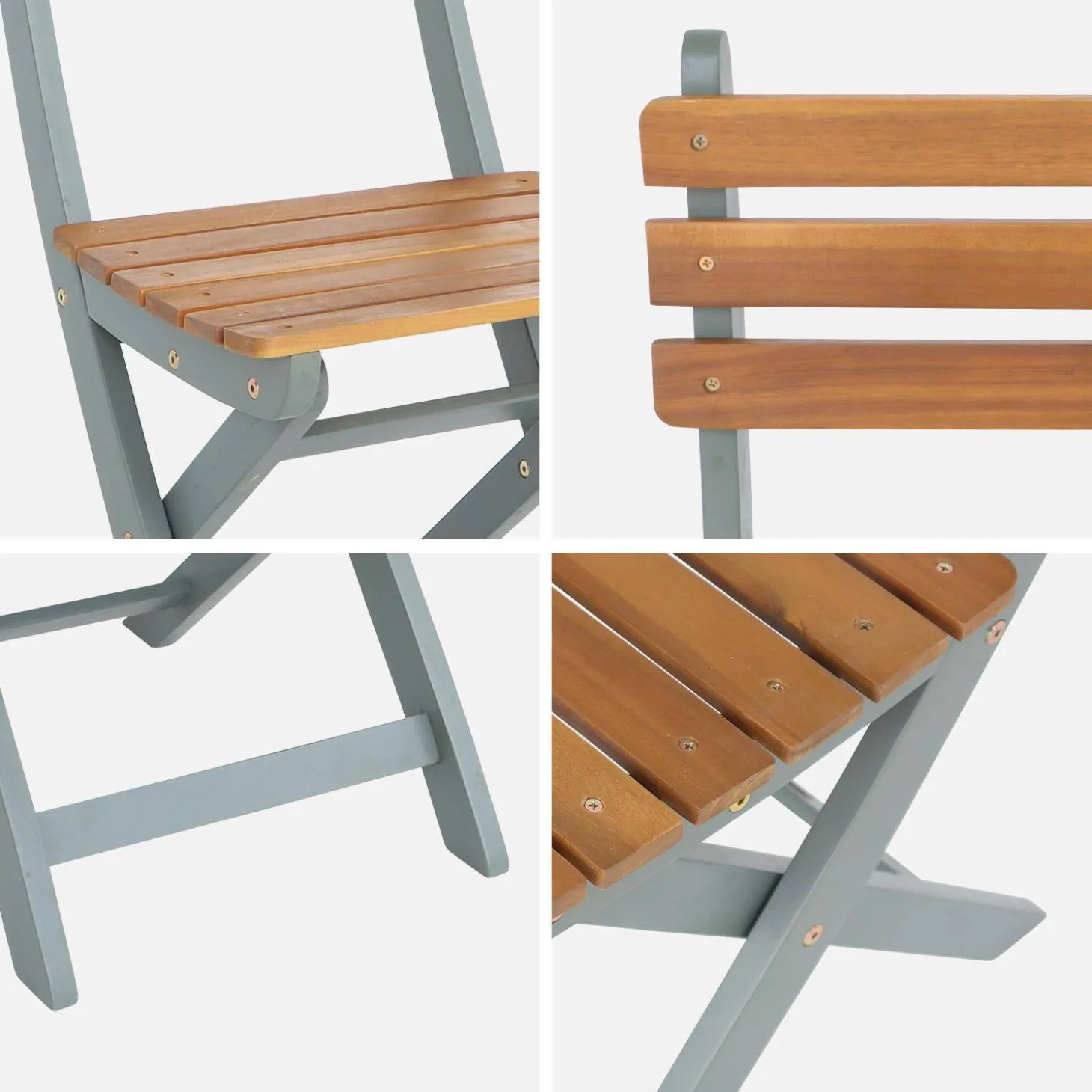 Inklapbare acacia tuinstoel (Set van 2)
