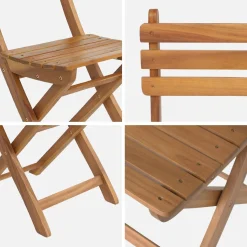 Inklapbare acacia tuinstoel (Set van 2)