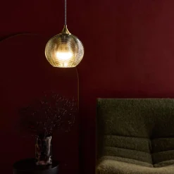 Interieur hanglamp van metaal en glas, Ø 20 cm