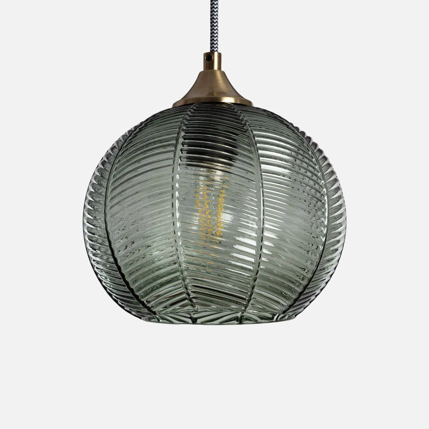 Interieur hanglamp van metaal en glas, Ø 20 cm