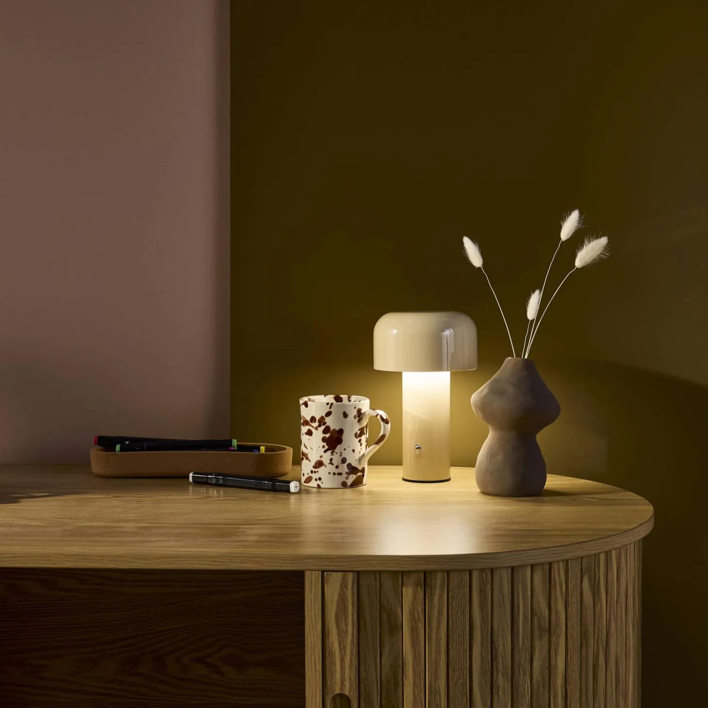Interieur tafellamp, LED, metaal, Ø 13cm