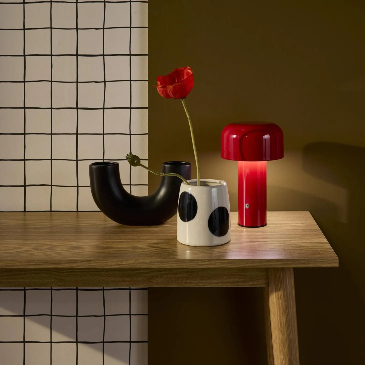Interieur tafellamp, LED, metaal, Ø 13cm