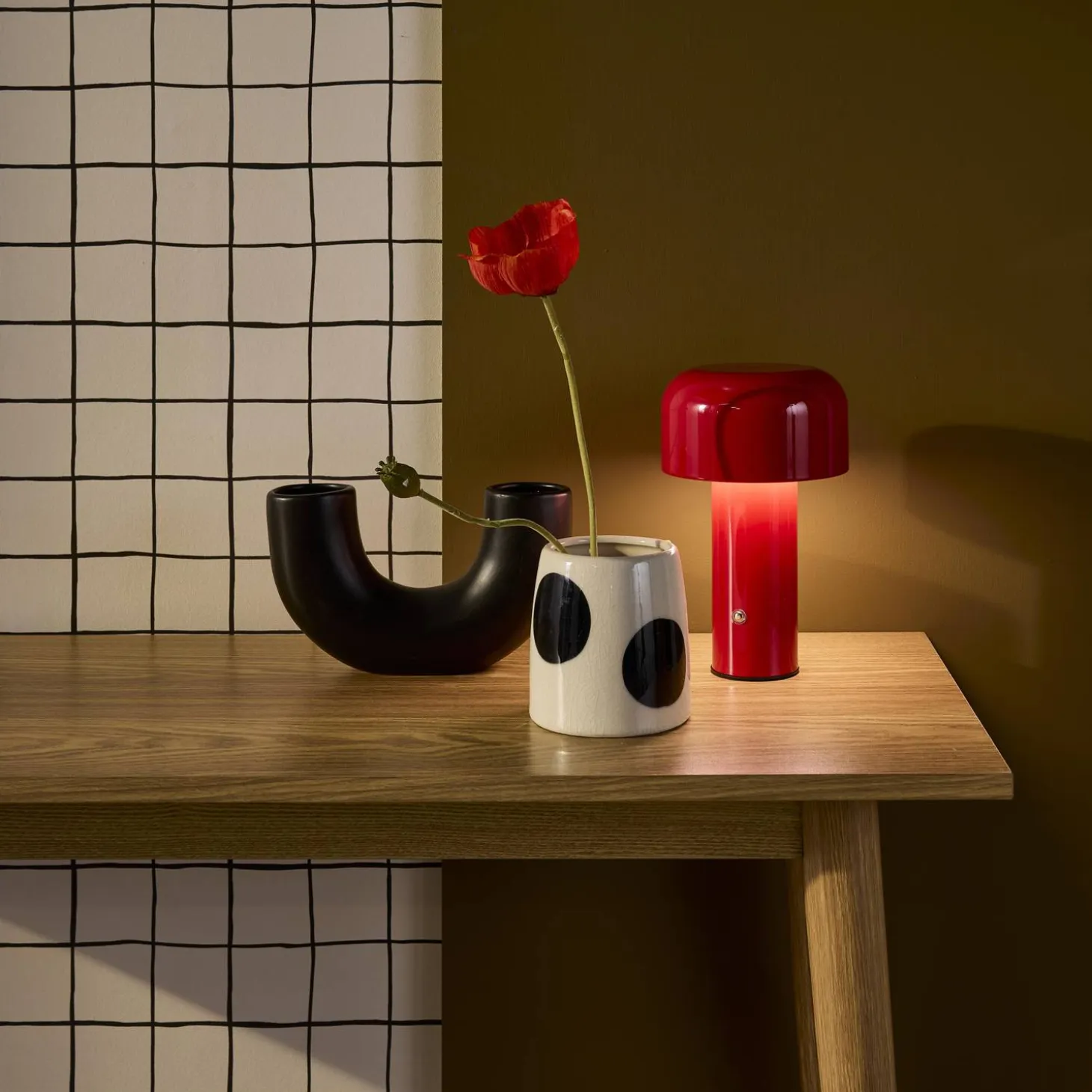 Interieur tafellamp, LED, metaal, Ø 13cm
