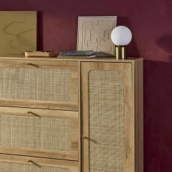 Interieur tafellamp, metaal en glas H 25 cm
