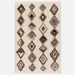 Interieur tapijt met etnische motieven, beige