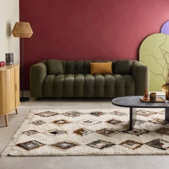 Interieur tapijt met etnische motieven, beige