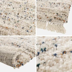 Interieur vloerkleed met gevlekt patroon crème